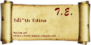 Tóth Edina névjegykártya